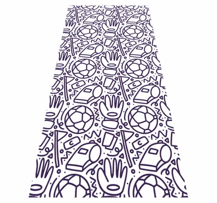 Sport doodle design vinyl teppe soverom - Tenstickers