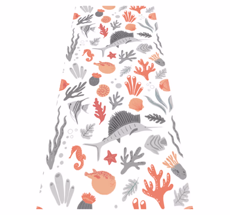 Marine liv illustrasjon vinyl teppe soverom - Tenstickers