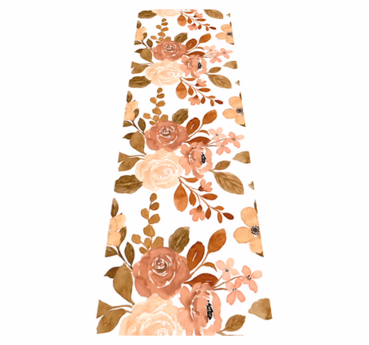 Vinyl teppe soverom med elegante rosa pastellblomster - Tenstickers