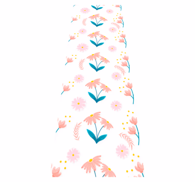 Vinyl teppe soverom med minimalistiske pastellblomster - Tenstickers
