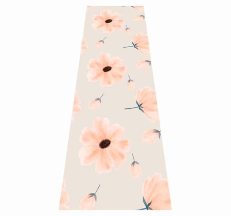 Aquarella store blomster vinyl teppe soverom - Tenstickers