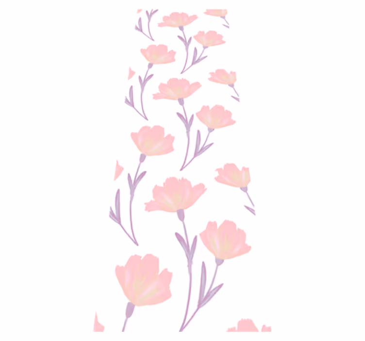 Vinyl teppe soverom minimalistisk akvarell blomster mønster - Tenstickers