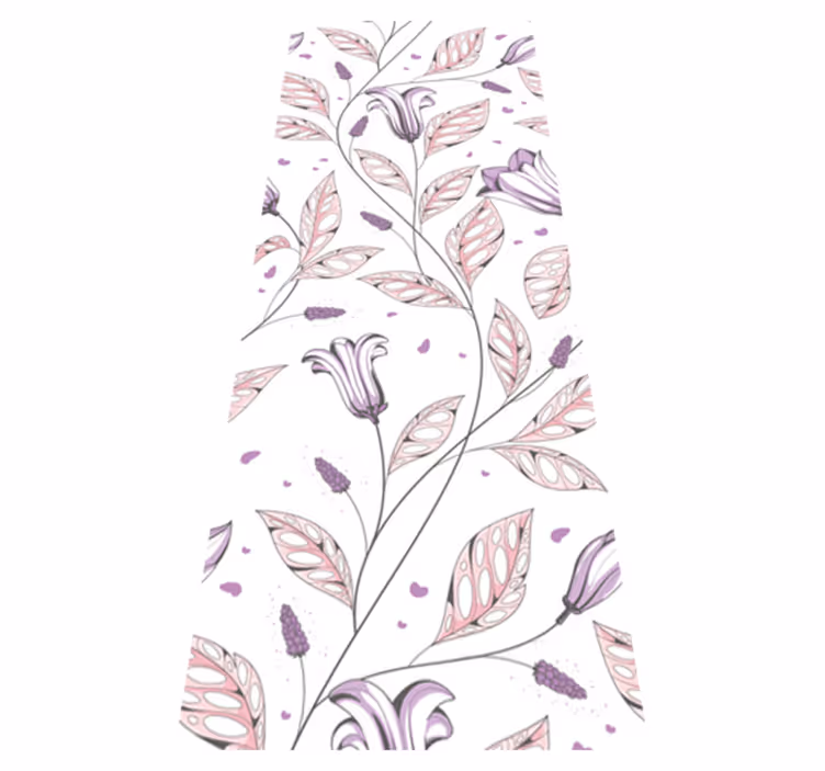 Vinyl teppe soverom lilla elegante tulipaner mønster - Tenstickers