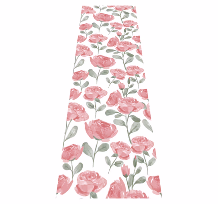 Vinyl teppe soverom naturlig vintage rose mønster - Tenstickers