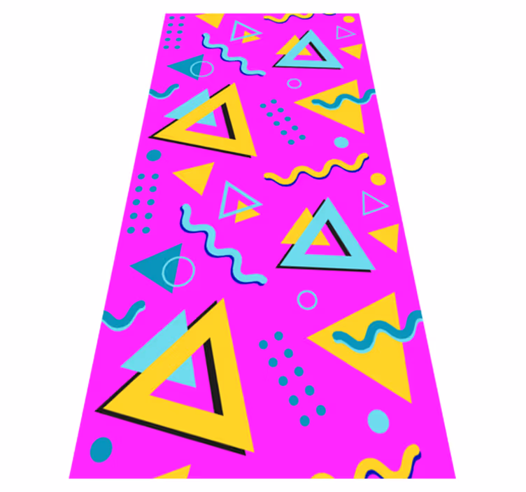 Vinyl teppe soverom memphis retro 80 geometriske former - Tenstickers