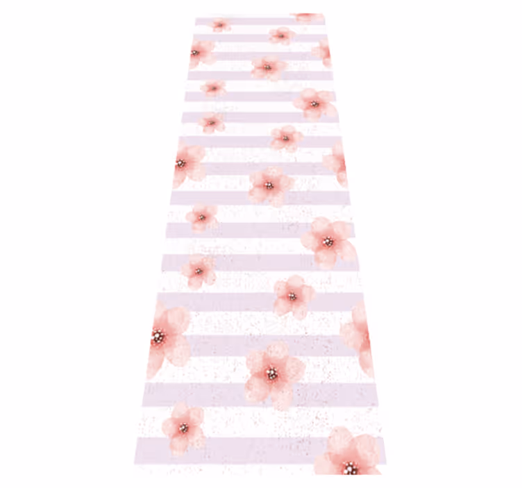Vinyl teppe soverom shabby chic med vertikale rosa linjer - Tenstickers
