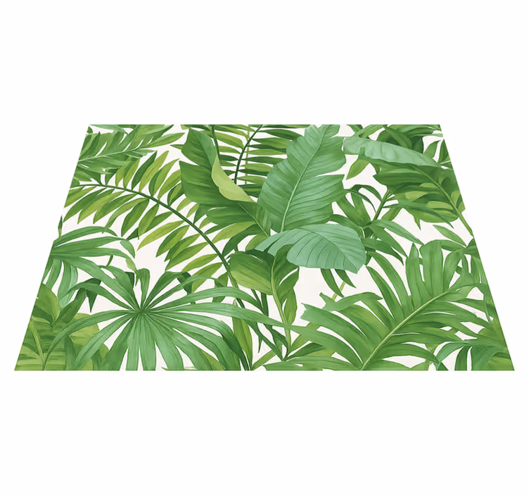 Tropiske blad motif vinyl teppe soverom - Tenstickers