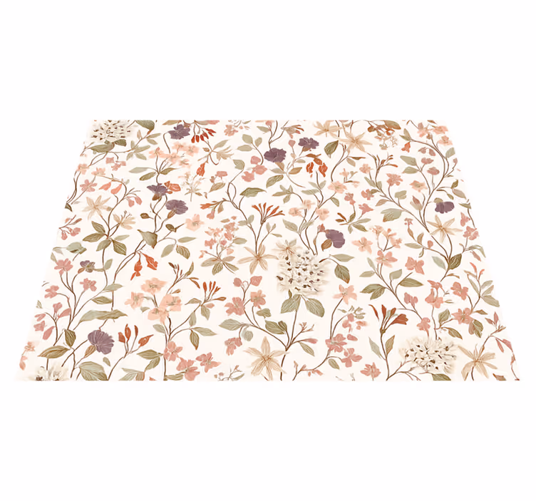 Vinyl teppe soverom rosa blomstermønster - Tenstickers