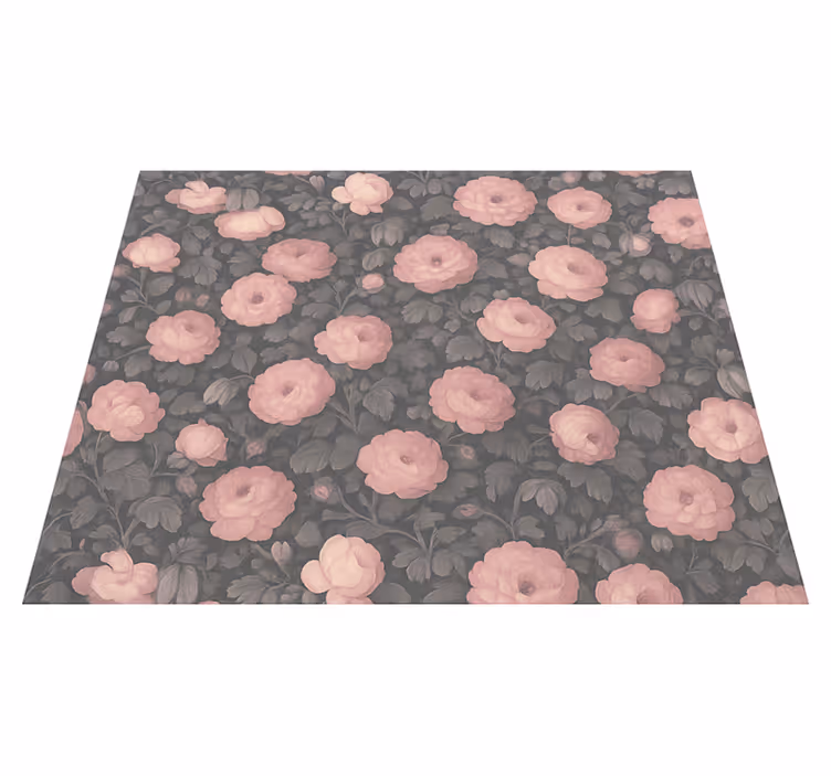 Gamle rosa blomsterdesign vinyl teppe soverom - Tenstickers