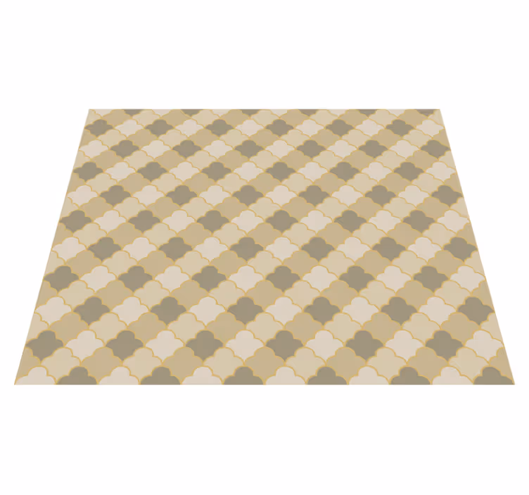 Vinyl teppe soverom beige art deco mønster - Tenstickers