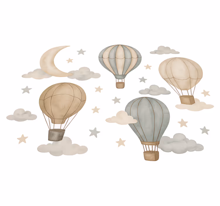 Stjerneballonger vinyl teppe soverom - Tenstickers