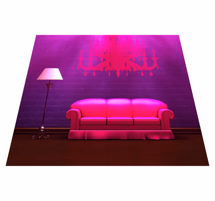 Vinyl teppe soverom dekorativt sofa og lampe - Tenstickers