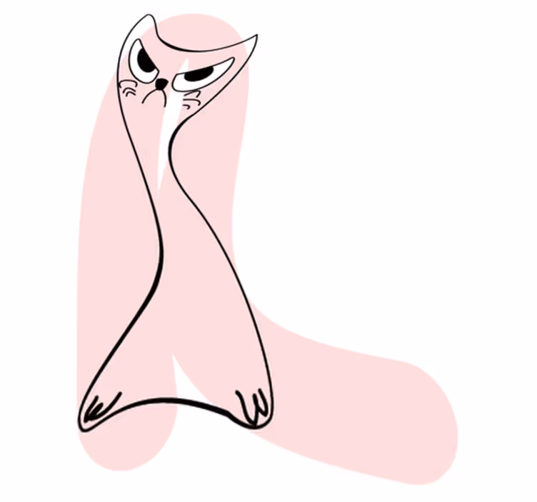 Vinyl teppe soverom katt rosa mønster - Tenstickers