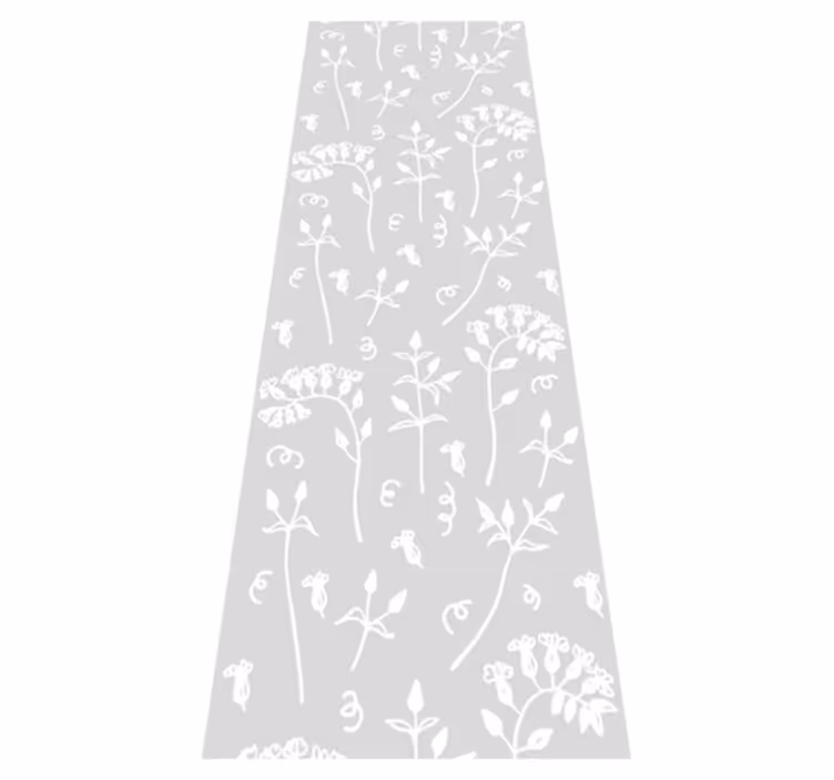 Tegnet blomster vinyl teppe kontor - Tenstickers