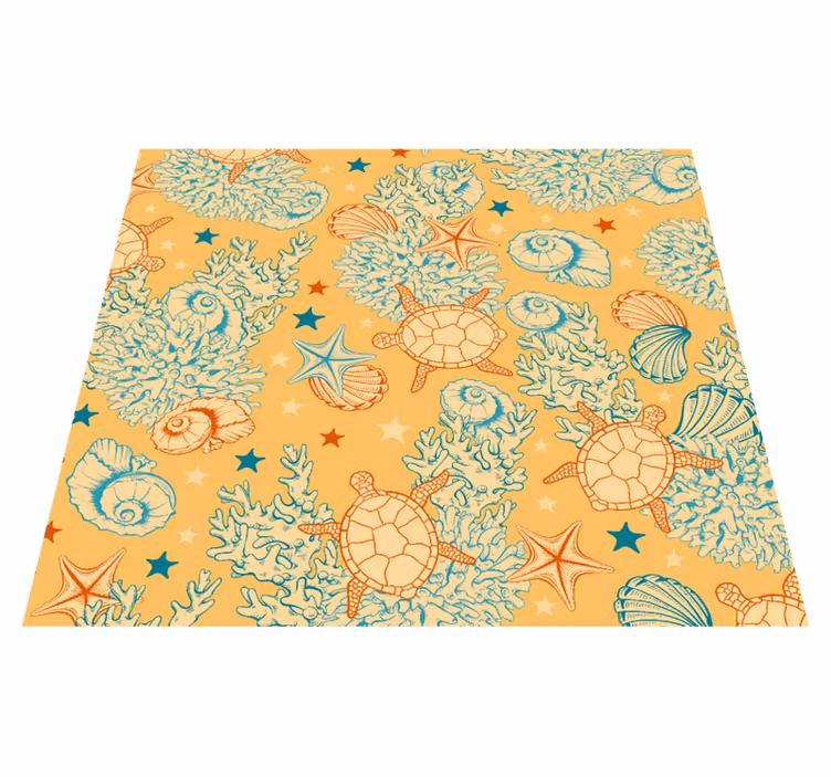 Vinyl teppe soverom underwater liv myke farger - Tenstickers