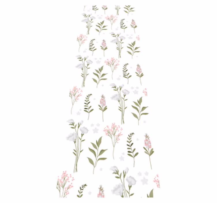 Vinyl teppe soverom med minimalistisk blomsterdesign - Tenstickers
