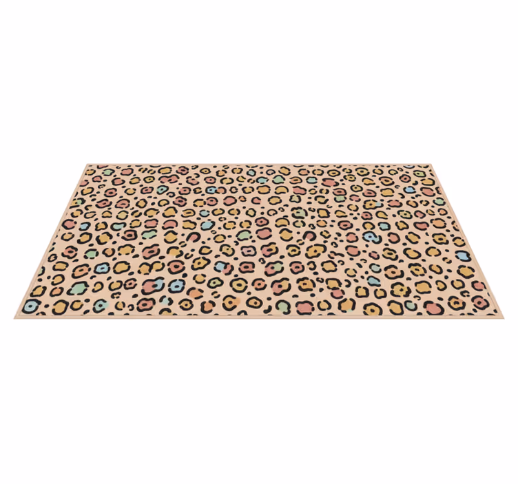 Vinyl teppe soverom leopard pastellfarge mønster - Tenstickers
