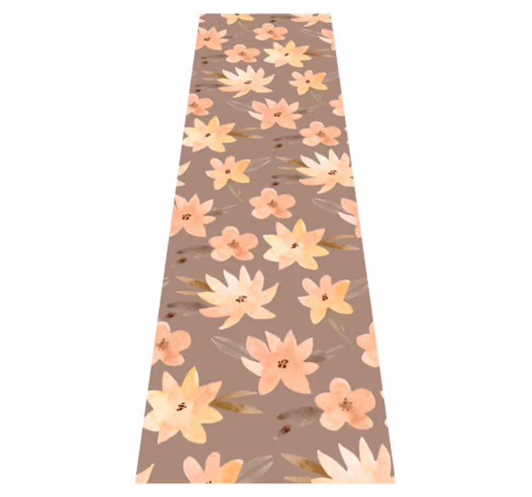 Vinyl teppe soverom aquarella blomster pastellfarger - Tenstickers