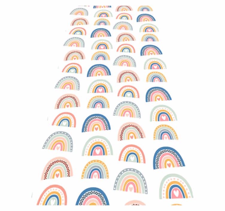 Vinyl teppe soverom fargerike minimalistiske regnbuer - Tenstickers
