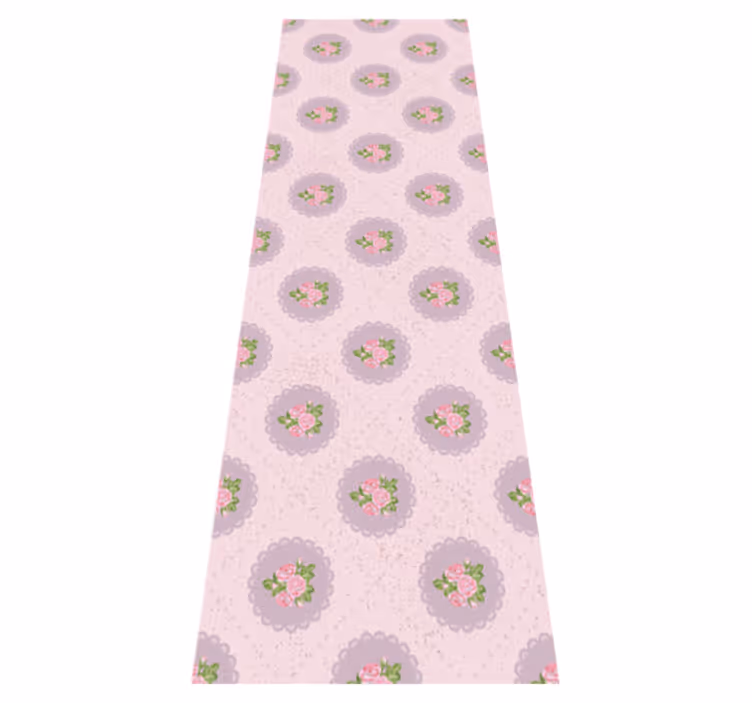 Vinyl teppe soverom shabby chic rosa rutemønster - Tenstickers