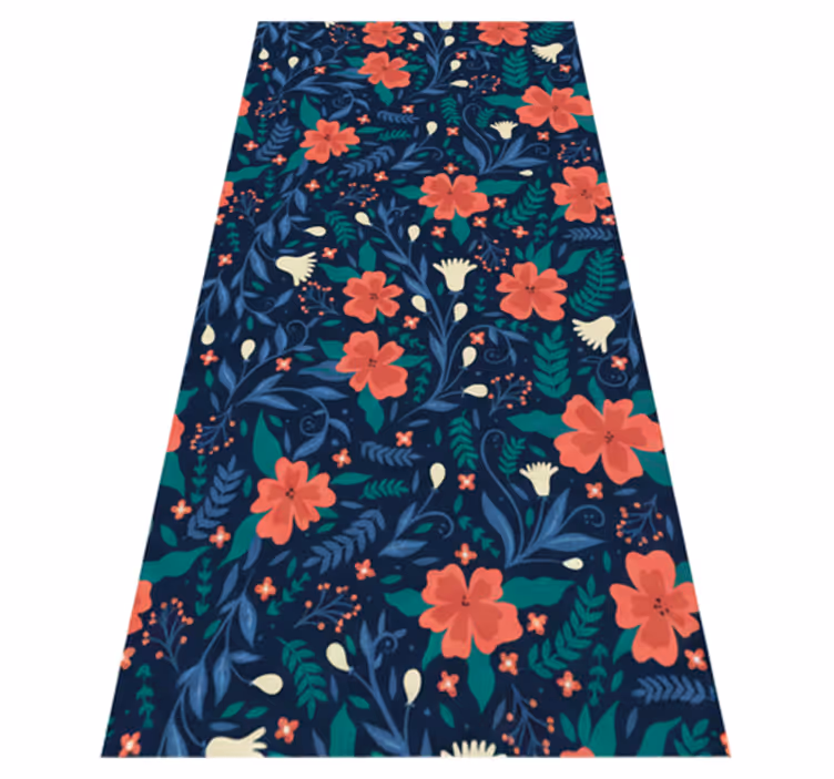 Vinyl teppe soverom nordisk stil kunstneriske blomster - Tenstickers
