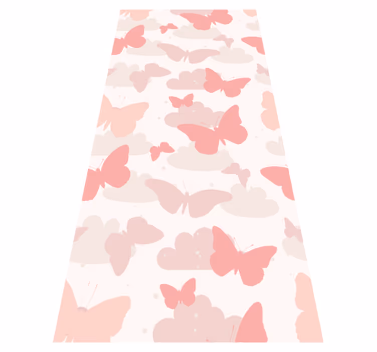 Pastellfarget sommerfugl mønster vinyl teppe soverom - Tenstickers