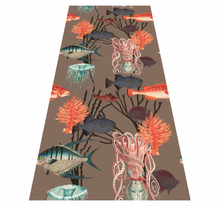 Coral akvatiske liv vinyl teppe soverom - Tenstickers