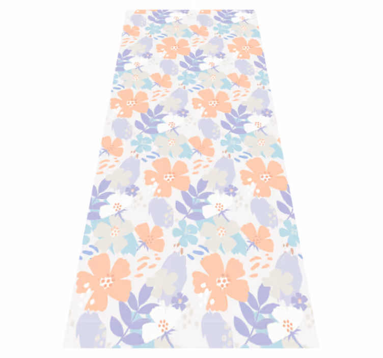 Vinyl teppe soverom i nordisk stil med blomster - Tenstickers
