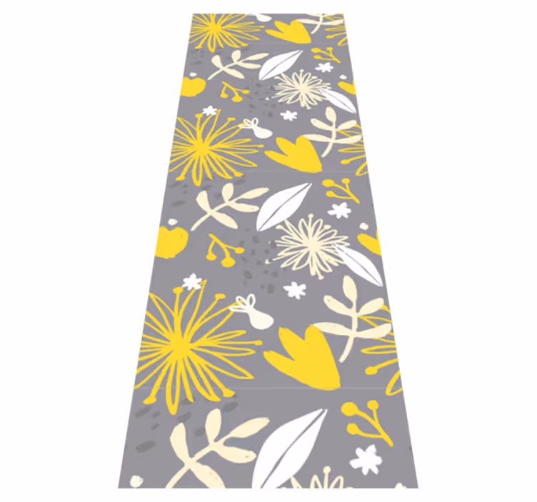 Vinyl teppe soverom pantone vintage blomster - Tenstickers