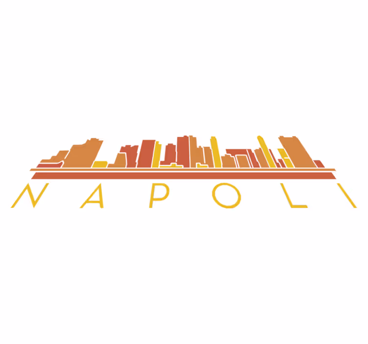 Vinyl teppe soverom napoli skyline - Tenstickers