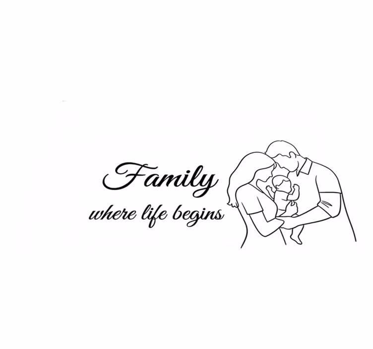 Familie der livet begynner vinyl teppe soverom - Tenstickers