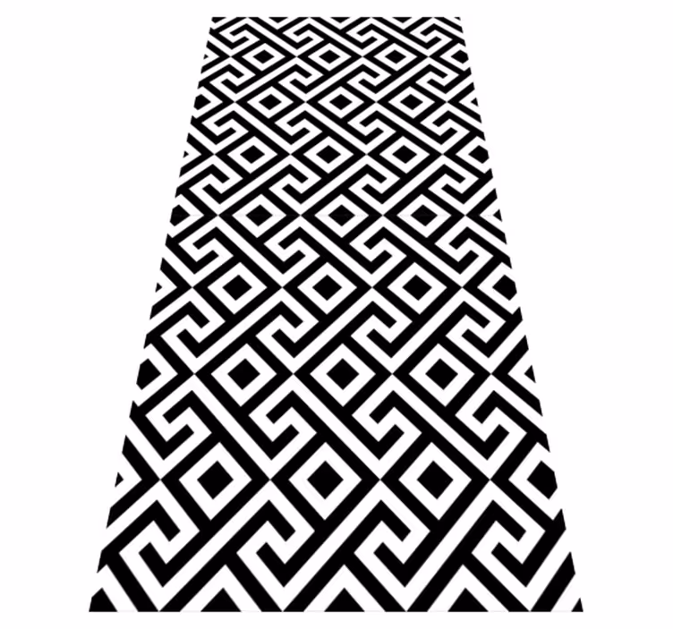 Vinyl teppe nordisk svart og hvitt geometrisk mønster - Tenstickers