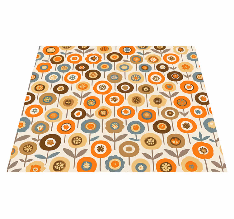 Vinyl teppe nordisk fargerike vintage blomster - Tenstickers