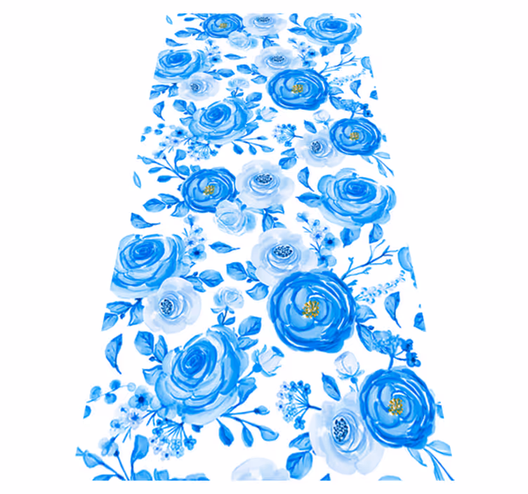 Vinyl teppe nordisk blå klokker blomster - Tenstickers