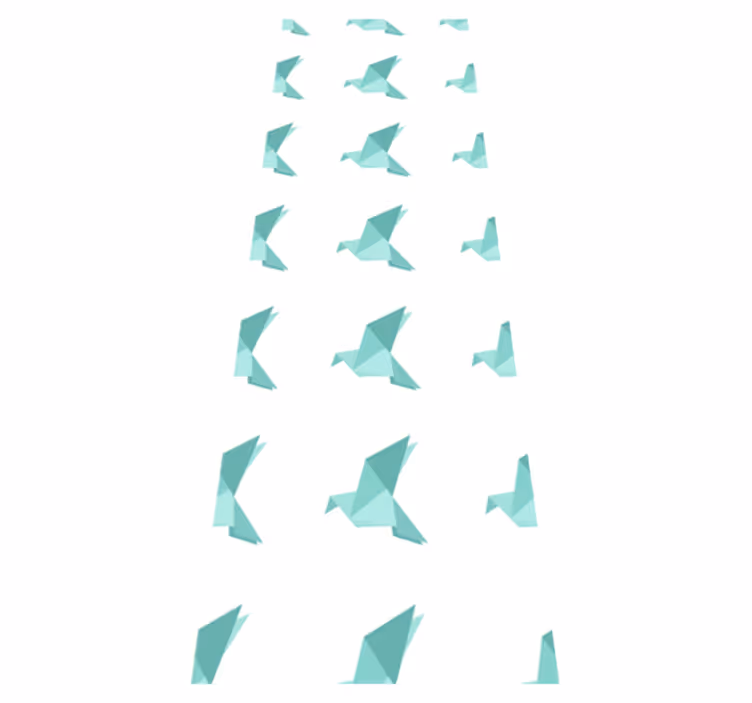 Vinyl teppe nordisk papirfugler - Tenstickers