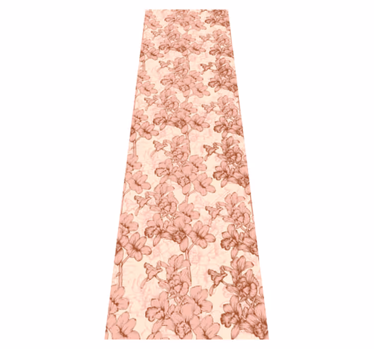 Vinyl teppe nordisk vintage 3d blomster - Tenstickers