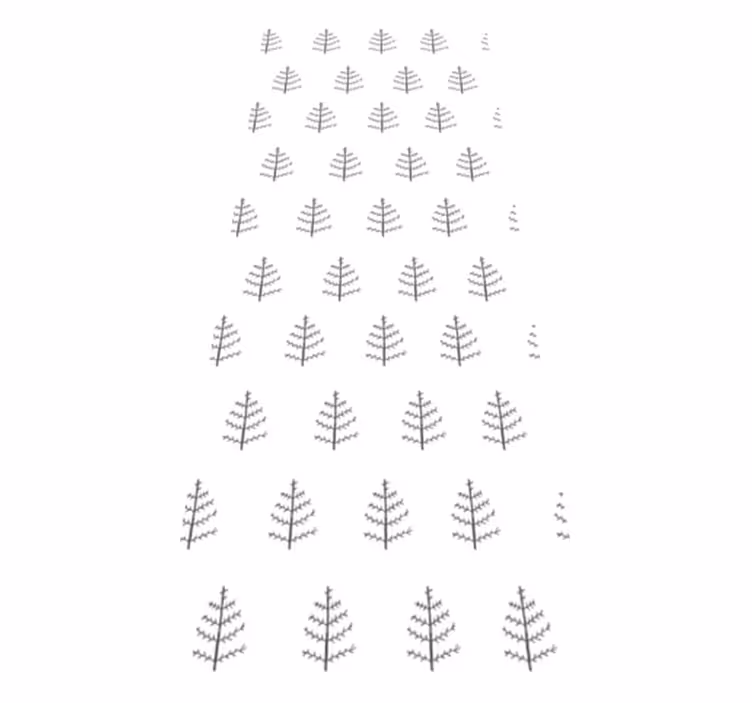 Grå minimalistiske treformer vinyl teppe nordisk - Tenstickers