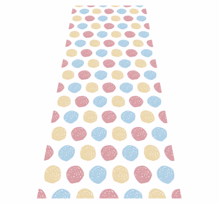 Vinyl teppe nordisk pastellfargede prikkar - Tenstickers