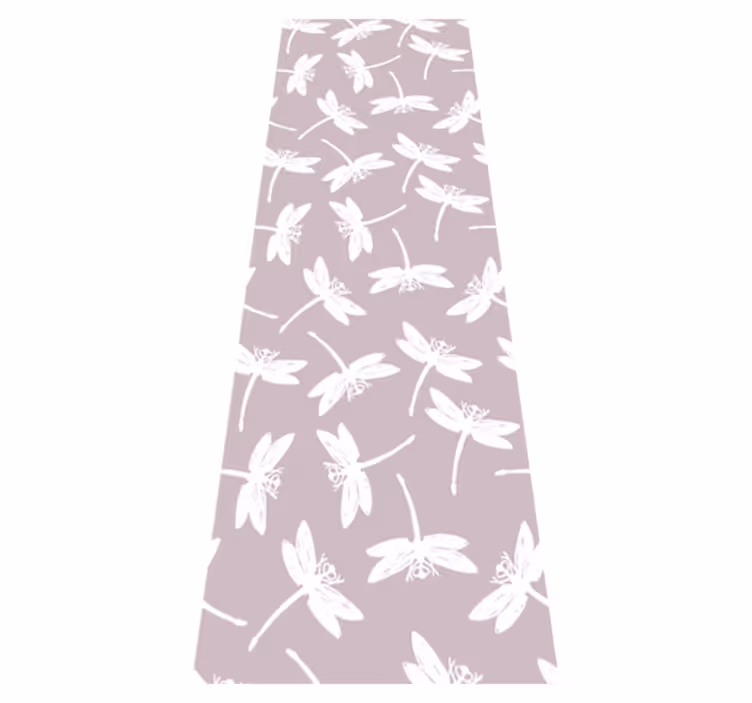 Vinyl teppe nordisk rosa japandi libelle maleri - Tenstickers