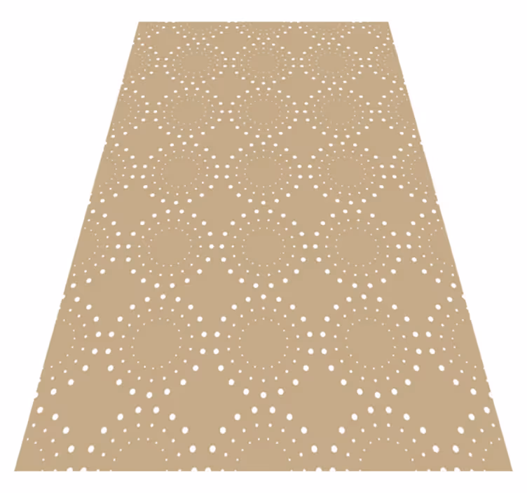Lys beige bakgrunn med hvite sirkler vinyl teppe nordisk - Tenstickers