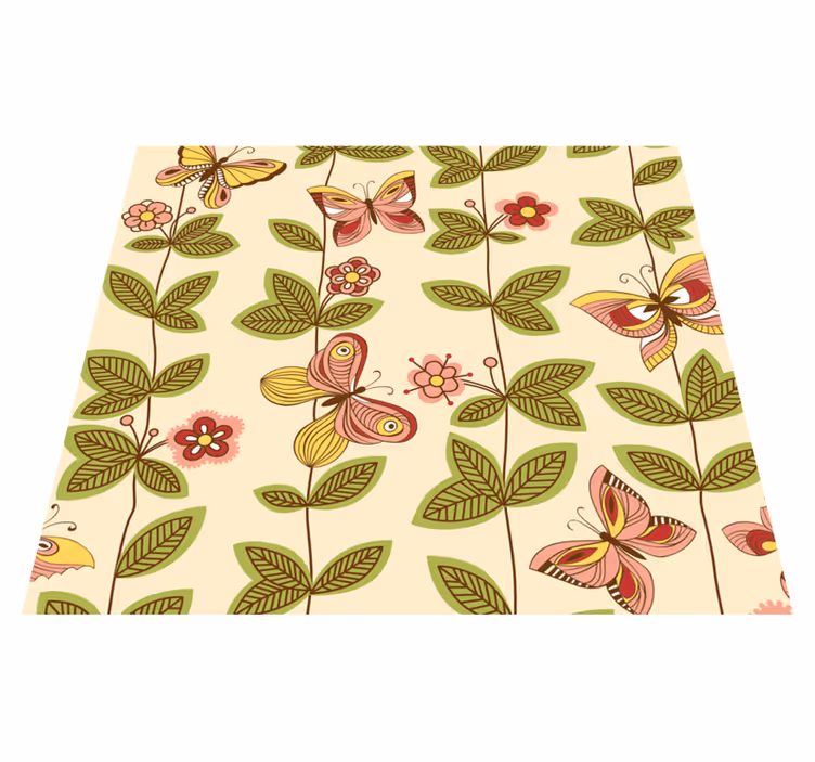 Vinyl teppe natur sommerfugler - Tenstickers