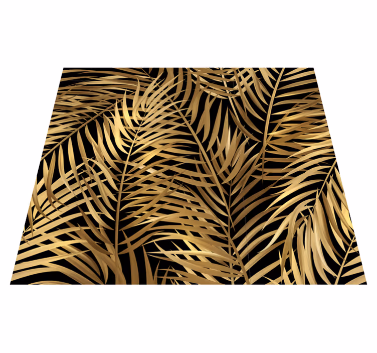 Vinyl teppe natur gyldne blader - Tenstickers