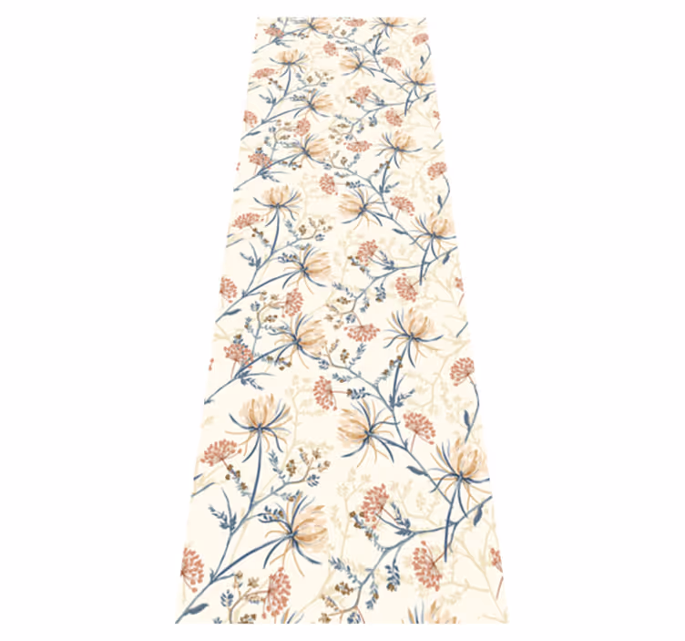 Vinyl teppe natur med vintage blomstertrykk - Tenstickers