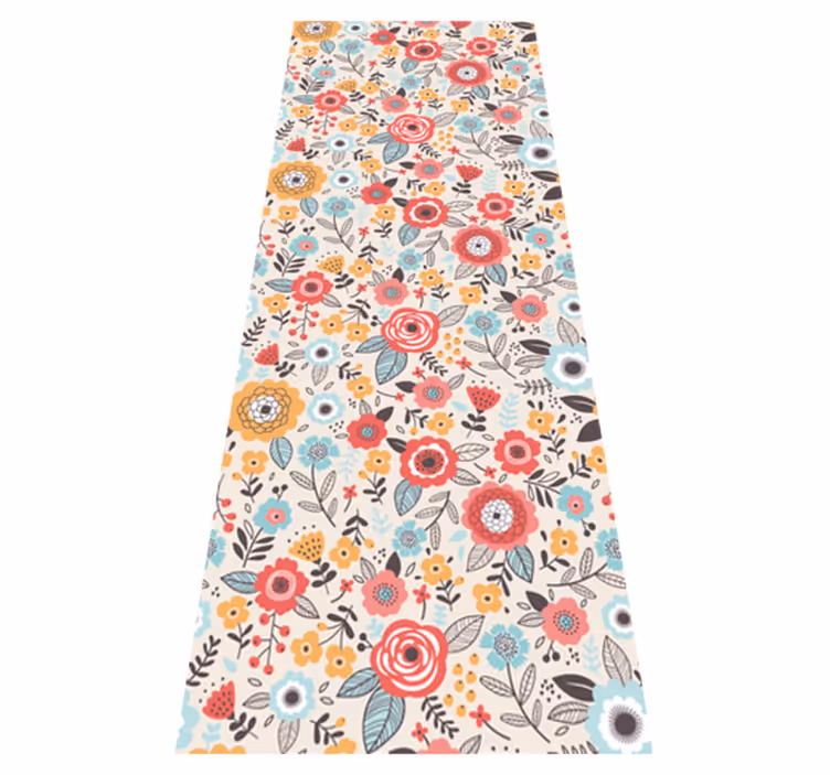 Blomstertrykk 'ditsy' vinyl teppe natur - Tenstickers