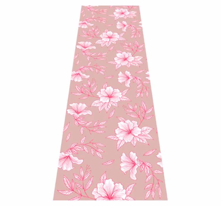 Vinyl teppe natur neon rosa lotus - Tenstickers