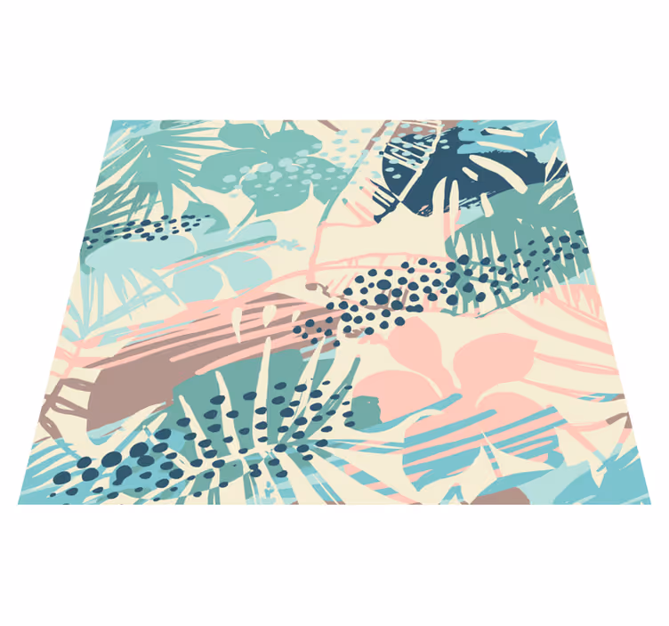 Vinyl teppe natur planter blomster og prikker design - Tenstickers
