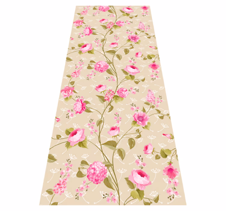 Vinyl teppe natur vintage blomsterprint - Tenstickers