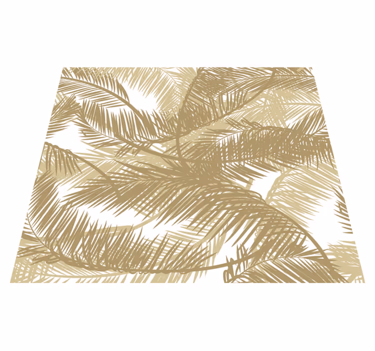 Vinyl teppe natur tropisk palme gull eksotisk - Tenstickers