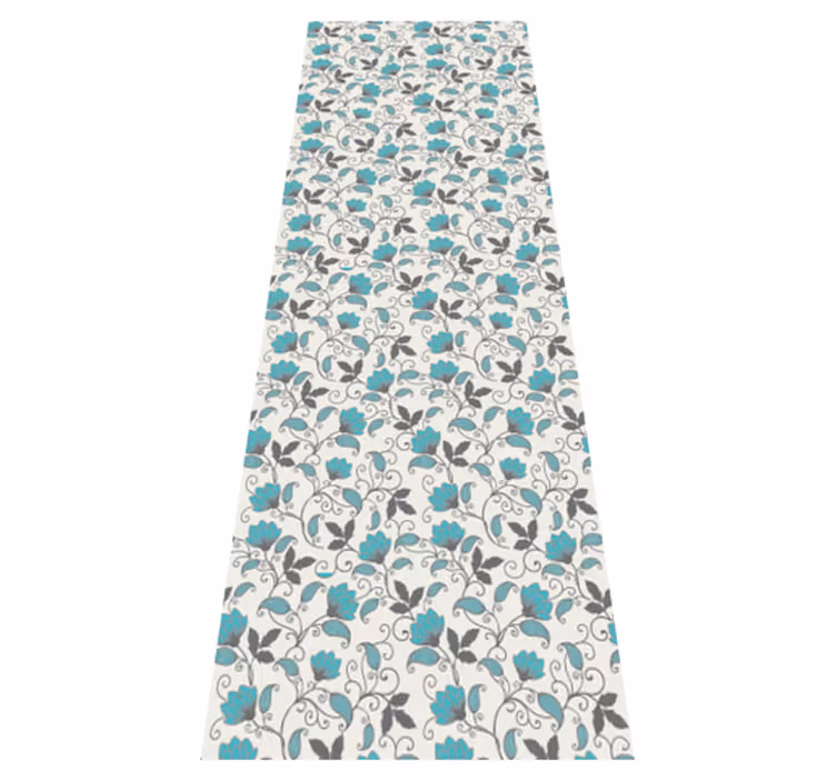 Vinyl teppe natur teal lotusblomst - Tenstickers