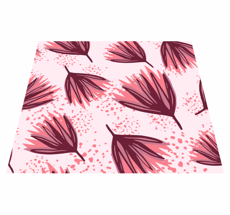 Abstract lotus mønster vinyl teppe natur - Tenstickers